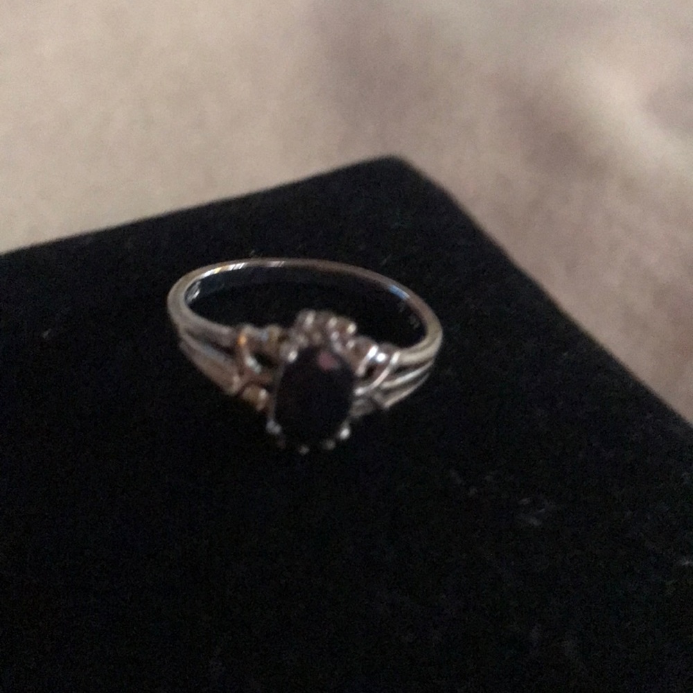 Sterling Silver Genuine Black Sapphire Ring